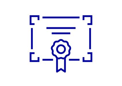 Icon-Darstellung eines Zertifikates.