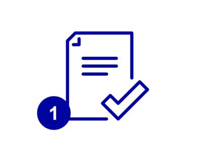 Icon-Darstellung eines Dokumentes mit einem Haken daran.