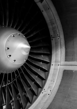 Nahaufnahme von Flugzeugturbine
