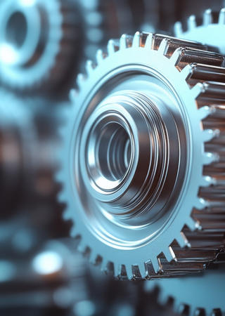 Mehrere Zahnräder nebeneinander.