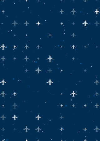 viele kleine Flugzeuge auf blauen Untergrund