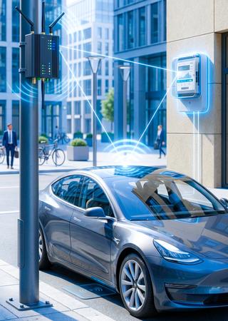 Vernetztes Fahrzeug, Smart-Meter und IoT-Gateway visualisieren typische PTCRB-Anwendungen.